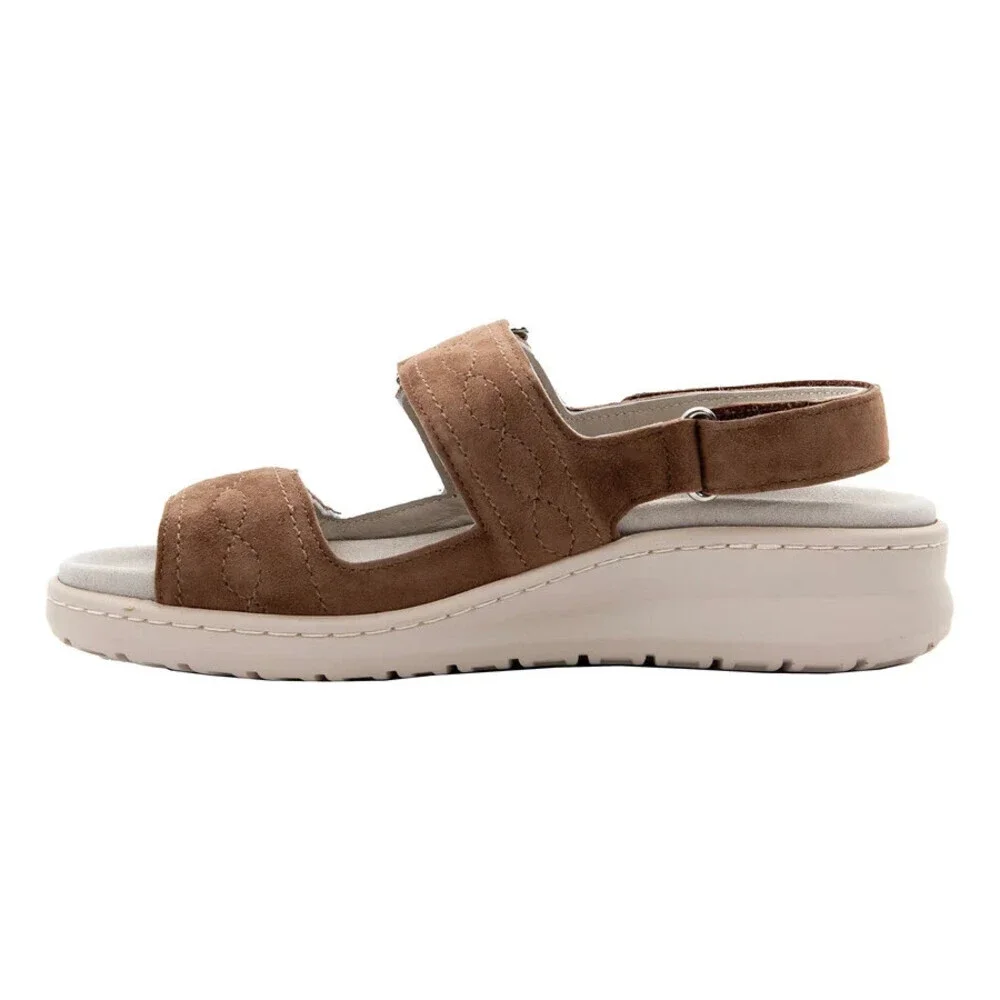 David Tate Key Sandals Women's 10 Brown Suede Adjustable Strap Platform ZOGG1696